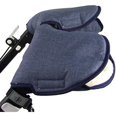 BambiniWelt by Rafael K. BAMBINIWELT Paire de gants universels pour poussette, buggy Jogger avec laine mélangé 2 pièces (bleu marine chiné) XX BambiniWelt by Rafael K. BAMBINIWELT Paire de gants universels pour poussette, buggy Jogger avec laine mélangé 2 pièces (bleu marine chiné) XX
