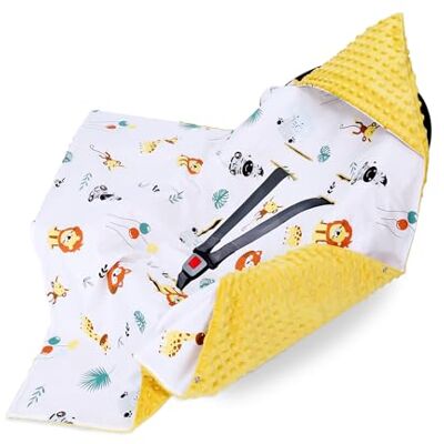 Totsy Baby Nid d'ange pour siège auto et poussette – douce couverture Minky bébé double face avec capuche pour nouveau-né – utilisable Toute l'année en déplacement 90×90 cm Caramel safari Oeko-Tex Totsy Baby Nid d'ange pour siège auto et poussette – douce couverture Minky bébé double face avec capuche pour nouveau-né – utilisable Toute l'année en déplacement 90×90 cm Caramel safari Oeko-Tex