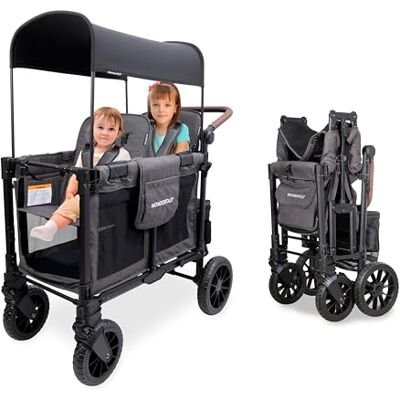 WONDERFOLD W2 Luxe Pro Poussette (2 places) – Poussette pliable avec sièges avec harnais de sécurité à 5 points et pare-soleil réglable, gris anthracite WONDERFOLD W2 Luxe Pro Poussette (2 places) – Poussette pliable avec sièges avec harnais de sécurité à 5 points et pare-soleil réglable, gris anthracite