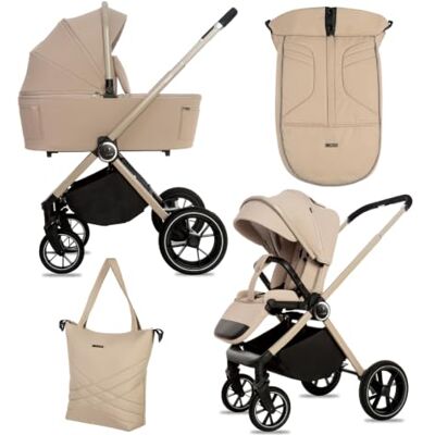 Babylux ® Poussette 2en1 GAVIA, Pliable Set De Poussettes Combinées Légères Avec Nacelle, Siège Sport Buggy, Sac À Langer Et Autres Accessoires, 4 Positions De Couchage, 0-22kg (0-4 Ans), Protection UV Babylux ® Poussette 2en1 GAVIA, Pliable Set De Poussettes Combinées Légères Avec Nacelle, Siège Sport Buggy, Sac À Langer Et Autres Accessoires, 4 Positions De Couchage, 0-22kg (0-4 Ans), Protection UV