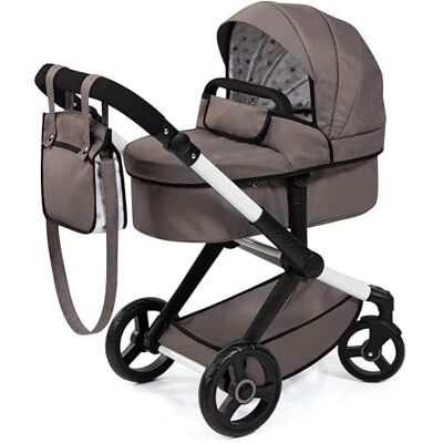 Bayer Design Poussette landau pour poupée Xeo avec sac transformable en poussette canne pour poupon, hauteur réglable, poignée réversible, sac à bandoulière, panier intégré Bayer Design Poussette landau pour poupée Xeo avec sac transformable en poussette canne pour poupon, hauteur réglable, poignée réversible, sac à bandoulière, panier intégré