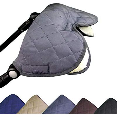 BambiniWelt by Rafael K. BAMBINI WELT Manchon universel chauffe-mains pour poussette, buggy jogger avec laine RAUTE (gris foncé) XX BambiniWelt by Rafael K. BAMBINI WELT Manchon universel chauffe-mains pour poussette, buggy jogger avec laine RAUTE (gris foncé) XX