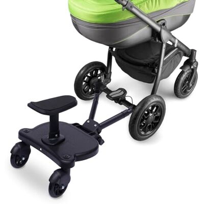 PromiseFly Planche de poussette avec siège amovible, charge maximale : 25 kg, marchepied universel pour toutes les poussettes PromiseFly Planche de poussette avec siège amovible, charge maximale : 25 kg, marchepied universel pour toutes les poussettes