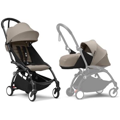 Stokke YOYO Black Frame with YOYO 6+ Color Pack (Taupe) and Newborn Pack (Taupe) Stokke YOYO Black Frame with YOYO 6+ Color Pack (Taupe) and Newborn Pack (Taupe)