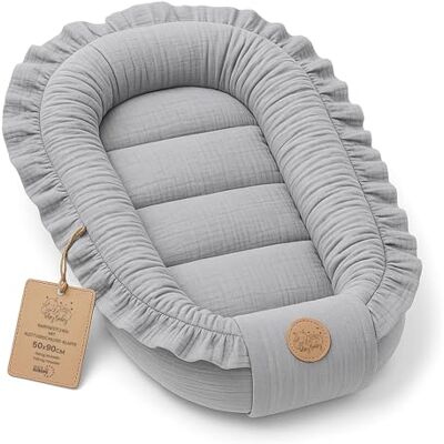 Totsy Baby Cocon Mousseline pour Bébé Nid doux respirant Nouveau-né portable et moelleux 50x90 cm douillet chaleureux pour Lit Bebe Berceau Landau Poussette Voyage Gris Totsy Baby Cocon Mousseline pour Bébé Nid doux respirant Nouveau-né portable et moelleux 50x90 cm douillet chaleureux pour Lit Bebe Berceau Landau Poussette Voyage Gris