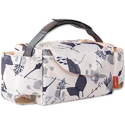 SONARIN Sac de rangement portable pour landau, multifonctionnel et étanche, sac de rangement pour poussette avec porte-gobelets, ajustement universel pour tous les modèles de poussette (feuilles) SONARIN Sac de rangement portable pour landau, multifonctionnel et étanche, sac de rangement pour poussette avec porte-gobelets, ajustement universel pour tous les modèles de poussette (feuilles)