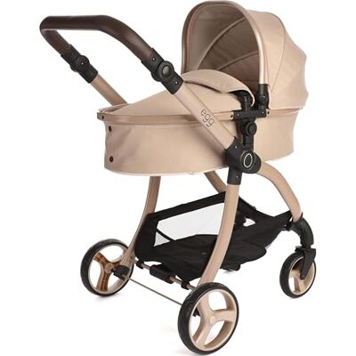 Roma Egg Poussette et landau pour poupées en plumes 2 en 1 avec poignée réglable de 60 à 78 cm, léger, convient pour poupées jusqu'à 57 cm, en similicuir cacao, châssis brillant Roma Egg Poussette et landau pour poupées en plumes 2 en 1 avec poignée réglable de 60 à 78 cm, léger, convient pour poupées jusqu'à 57 cm, en similicuir cacao, châssis brillant