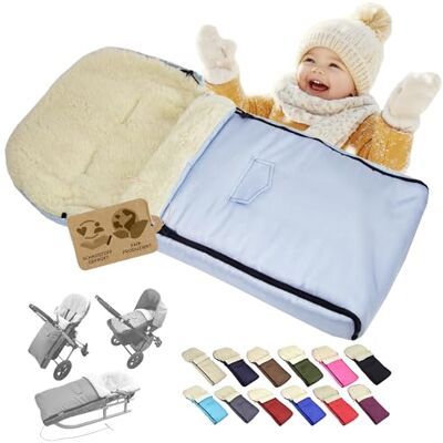 Babys-Dreams BAMBINIWELT Chancelière d'hiver universelle (108 cm), convient également pour nacelle, poussette, buggy, en laine, uni Babys-Dreams BAMBINIWELT Chancelière d'hiver universelle (108 cm), convient également pour nacelle, poussette, buggy, en laine, uni