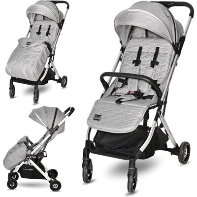 Lorelli Myla Poussette pliable petite Seulement 7 kg Siège sport compact jusqu'à 15 kg Convient pour les voyages en avion Poussette de voyage pour bébé Argenté Lorelli Myla Poussette pliable petite Seulement 7 kg Siège sport compact jusqu'à 15 kg Convient pour les voyages en avion Poussette de voyage pour bébé Argenté