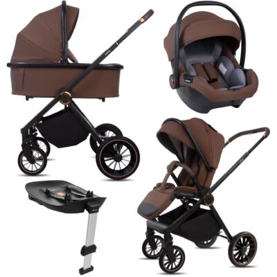Babylux ® Poussette 4en1 CASTOR, Pliable Set De Poussettes Combinées Légères Incl. Nacelle, Buggy De Voyage, Siège Enfant I-Size, Base Auto, 4 Positions De Couchage, 0-22kg, Protection UV 50+ Babylux ® Poussette 4en1 CASTOR, Pliable Set De Poussettes Combinées Légères Incl. Nacelle, Buggy De Voyage, Siège Enfant I-Size, Base Auto, 4 Positions De Couchage, 0-22kg, Protection UV 50+
