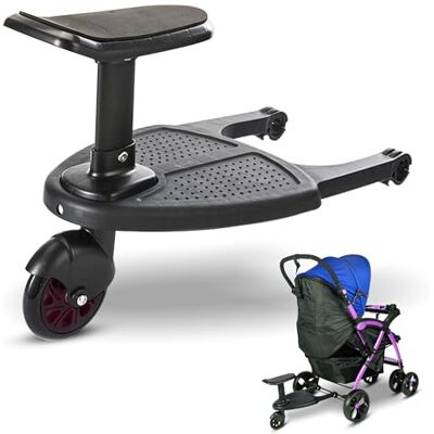 HeppieBabie Planche à roulette universelle Avec siège Pour poussette/poussette Buggy Board Avec Ebook HeppieBabie Planche à roulette universelle Avec siège Pour poussette/poussette Buggy Board Avec Ebook