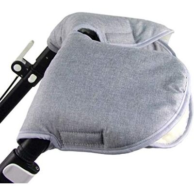 BambiniWelt by Rafael K. BAMBINIWELT Lot de 2 gants chauffants universels en mousseline de laine pour poussette, buggy jogger (gris clair chiné) Taille XX BambiniWelt by Rafael K. BAMBINIWELT Lot de 2 gants chauffants universels en mousseline de laine pour poussette, buggy jogger (gris clair chiné) Taille XX
