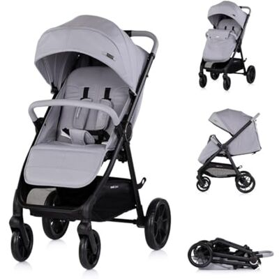 Chipolino Poussette Ultera Buggy pliable, panier suspendu, frein arrière, sangle gris clair Chipolino Poussette Ultera Buggy pliable, panier suspendu, frein arrière, sangle gris clair