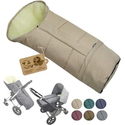 BambiniWelt by Rafael K. Bambiniwelt Chancelière d'hiver pour poussette, buggy ou luge, en laine, taille réglable, momie chinée, Beige mélangé, Minimaliste BambiniWelt by Rafael K. Bambiniwelt Chancelière d'hiver pour poussette, buggy ou luge, en laine, taille réglable, momie chinée, Beige mélangé, Minimaliste