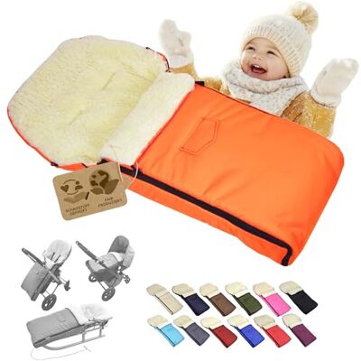Babys-Dreams BAMBINIWELT Chancelière d'hiver universelle (108 cm), convient également pour nacelle, poussette, buggy, en laine, uni Babys-Dreams BAMBINIWELT Chancelière d'hiver universelle (108 cm), convient également pour nacelle, poussette, buggy, en laine, uni