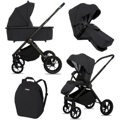 Babylux ® Poussette 2en1 BOLDO, Pliable Set De Poussettes Combinées Légères Avec Nacelle, Siège Sport Buggy, Sac À Langer Et Autres Accessoires, 4 Positions De Couchage, 0-22kg (0-4 Ans), Protection UV Babylux ® Poussette 2en1 BOLDO, Pliable Set De Poussettes Combinées Légères Avec Nacelle, Siège Sport Buggy, Sac À Langer Et Autres Accessoires, 4 Positions De Couchage, 0-22kg (0-4 Ans), Protection UV