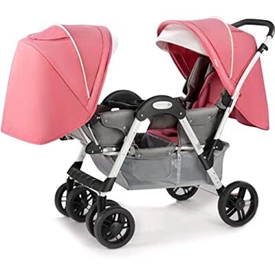MEHWSAR Poussette double pour jumeaux Poussette double compacte et confortable, poussette pliante pour jumeaux, auvent surdimensionné, poussette double avec double assise (Roze) MEHWSAR Poussette double pour jumeaux Poussette double compacte et confortable, poussette pliante pour jumeaux, auvent surdimensionné, poussette double avec double assise (Roze)
