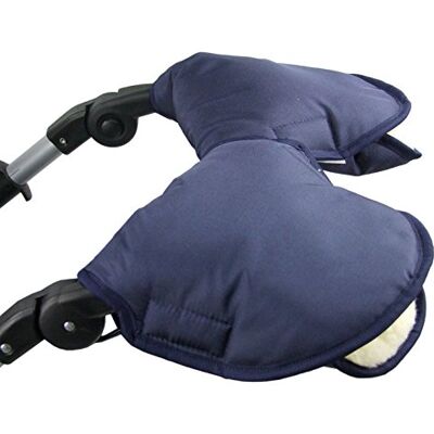 BambiniWelt by Rafael K. BAMBINI WELT Manchon / chauffe-mains universel pour poussette, buggy, jogger avec laine, 2 pièces, uni (marine) XX BambiniWelt by Rafael K. BAMBINI WELT Manchon / chauffe-mains universel pour poussette, buggy, jogger avec laine, 2 pièces, uni (marine) XX