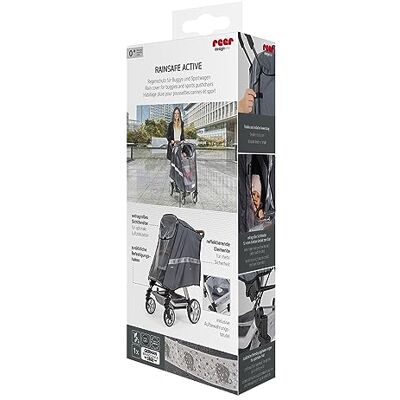 Reer DesignLine Rainsafe Activ 84041 Housse de pluie pour poussette avec capote et fonction couchage et poussette de sport Reer DesignLine Rainsafe Activ 84041 Housse de pluie pour poussette avec capote et fonction couchage et poussette de sport