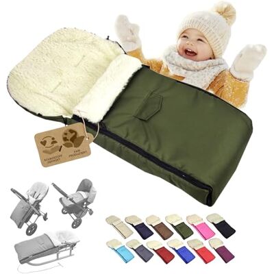 Babys-Dreams BAMBINIWELT Chancelière d'hiver universelle (108 cm), convient également pour nacelle, poussette, buggy, en laine, uni Babys-Dreams BAMBINIWELT Chancelière d'hiver universelle (108 cm), convient également pour nacelle, poussette, buggy, en laine, uni