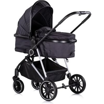 Chipolino Poussette Aura 2 en 1, transformable, sac à langer, siège réversible, coloris:schwarz gemustert Chipolino Poussette Aura 2 en 1, transformable, sac à langer, siège réversible, coloris:schwarz gemustert