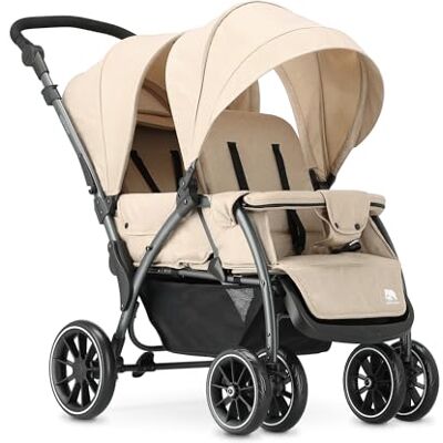 Deryan Elena Duo Tandem Enfant Double Double avec Harnais 5 Points et Réglable à 4 Ans (Nougat) Deryan Elena Duo Tandem Enfant Double Double avec Harnais 5 Points et Réglable à 4 Ans (Nougat)