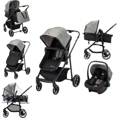 Bebeconfort Haze Trio Lux, Poussette 3-en-1 Avec Siège Auto Bébé (i-Size), 0-4 ans (max. 22 kg), Unité de Siège 2-en-1, Position Allongée, Pliage Compact, Poussette Trio Légère, Tinted Grey Bebeconfort Haze Trio Lux, Poussette 3-en-1 Avec Siège Auto Bébé (i-Size), 0-4 ans (max. 22 kg), Unité de Siège 2-en-1, Position Allongée, Pliage Compact, Poussette Trio Légère, Tinted Grey