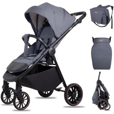 Babylux Poussette de Voyage ROMBO avec Fonction Allongée, Couleur: Grey Poussette, Petite Et Légère, Poignée Télescopique, Pliage Compact, Sac À Langer, Sac De Voyage Et Autres Accessoires Babylux Poussette de Voyage ROMBO avec Fonction Allongée, Couleur: Grey Poussette, Petite Et Légère, Poignée Télescopique, Pliage Compact, Sac À Langer, Sac De Voyage Et Autres Accessoires