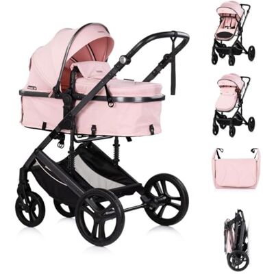 Chipolino Poussette 2 en 1, porte-gobelet, sac à langer, couvre-pieds, panier rose Chipolino Poussette 2 en 1, porte-gobelet, sac à langer, couvre-pieds, panier rose