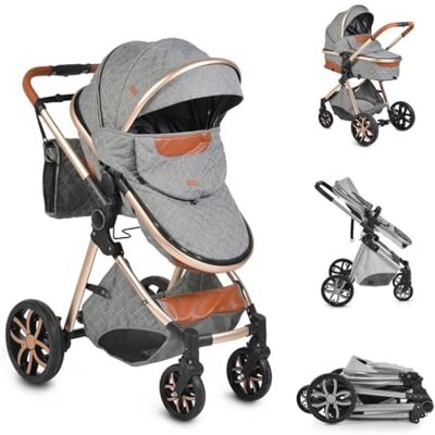 Moni Poussette Alma Siège de sport convertible Sac à langer Siège réversible Gris foncé Moni Poussette Alma Siège de sport convertible Sac à langer Siège réversible Gris foncé
