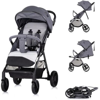 Chipolino Poussette Sparkle Buggy pliable sangle sur la poignée réglable, coloris:gris Chipolino Poussette Sparkle Buggy pliable sangle sur la poignée réglable, coloris:gris