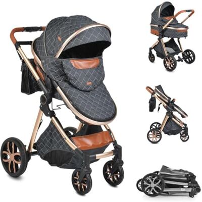 Moni Poussette Alma Siège de sport convertible Sac à langer Siège réversible Couleur : noir Moni Poussette Alma Siège de sport convertible Sac à langer Siège réversible Couleur : noir