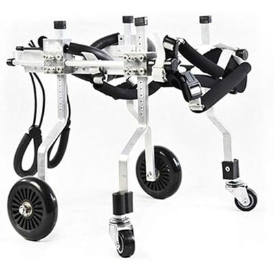 NEDOES Fauteuil roulant pour chien, taille réglable pour petit chien, chariot en acier inoxydable pour animal de compagnie/chat, fauteuil roulant pour rééducation des pattes arrière pour chien, chariot NEDOES Fauteuil roulant pour chien, taille réglable pour petit chien, chariot en acier inoxydable pour animal de compagnie/chat, fauteuil roulant pour rééducation des pattes arrière pour chien, chariot