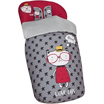Babyline Chancelière universelle en polaire complète + housse de harnais cadeau, amovible, tissu arrière 3D Babyline Chancelière universelle en polaire complète + housse de harnais cadeau, amovible, tissu arrière 3D