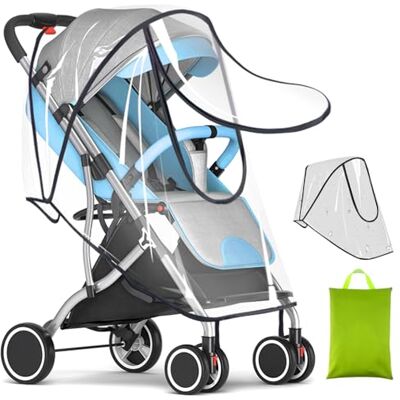 FEIBAMAOYI Housse de pluie universelle pour poussette, housse de pluie transparente, EVA Housse de pluie confort, coupe-vent, imperméable et anti-poussière, convient aux poussettes pour enfants FEIBAMAOYI Housse de pluie universelle pour poussette, housse de pluie transparente, EVA Housse de pluie confort, coupe-vent, imperméable et anti-poussière, convient aux poussettes pour enfants