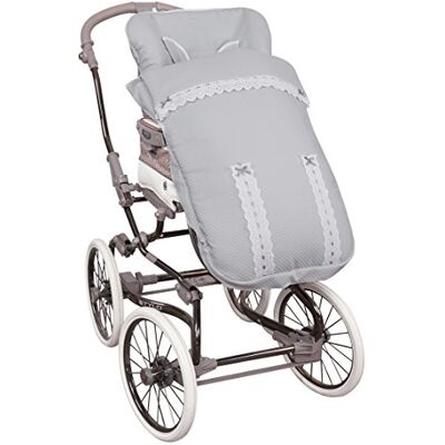 Babyline Chancelière universelle PIQUÉ haut de gamme gris + couvre-harnais cadeau, amovible, tissu arrière 3D Babyline Chancelière universelle PIQUÉ haut de gamme gris + couvre-harnais cadeau, amovible, tissu arrière 3D