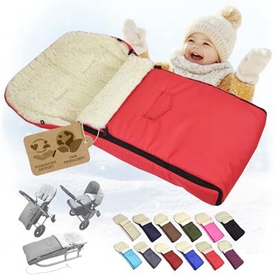 Babys-Dreams BAMBINIWELT Chancelière d'hiver universelle (108 cm), convient également pour nacelle, poussette, buggy, en laine, uni Babys-Dreams BAMBINIWELT Chancelière d'hiver universelle (108 cm), convient également pour nacelle, poussette, buggy, en laine, uni