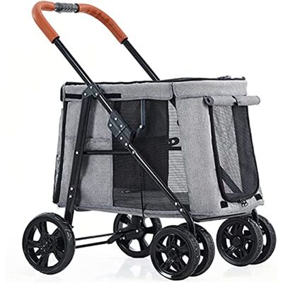 X&Z-XAOY Poussette de luxe pour grands chiens Poussette pliable pour animaux de compagnie Chaise push 4 roues Engrenage pour animaux de compagnie Poussette pour chat, chien et plus (couleur : gris clair) X&Z-XAOY Poussette de luxe pour grands chiens Poussette pliable pour animaux de compagnie Chaise push 4 roues Engrenage pour animaux de compagnie Poussette pour chat, chien et plus (couleur : gris clair)