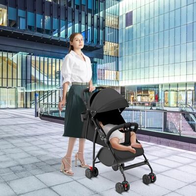 Willonin Poussette Légère et Compact, Ultra Légère, Inclinable, Position Landau, Pliage Parapluie, Canopy Ajustable de la Naissance à 22 Kg,Coussin en coton + moustiquaire + porte-gobelet, noir Willonin Poussette Légère et Compact, Ultra Légère, Inclinable, Position Landau, Pliage Parapluie, Canopy Ajustable de la Naissance à 22 Kg,Coussin en coton + moustiquaire + porte-gobelet, noir
