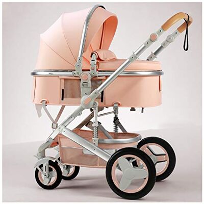 MEHWSUR Poussette 2 en 1, rose, cadre léger en alliage d'aluminium, 4 roues, harnais 5 points, roues pivotantes à 360°, convient pour nouveau-né et enfant MEHWSUR Poussette 2 en 1, rose, cadre léger en alliage d'aluminium, 4 roues, harnais 5 points, roues pivotantes à 360°, convient pour nouveau-né et enfant