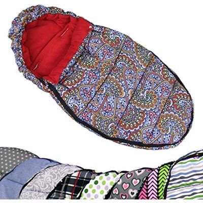 BambiniWelt by Rafael K. BAMBINIWELT Chancelière d'hiver en forme de momie pour poussette, jogger, buggy ou luge, en polaire, universelle, 110 cm (ornements multicolores) BambiniWelt by Rafael K. BAMBINIWELT Chancelière d'hiver en forme de momie pour poussette, jogger, buggy ou luge, en polaire, universelle, 110 cm (ornements multicolores)