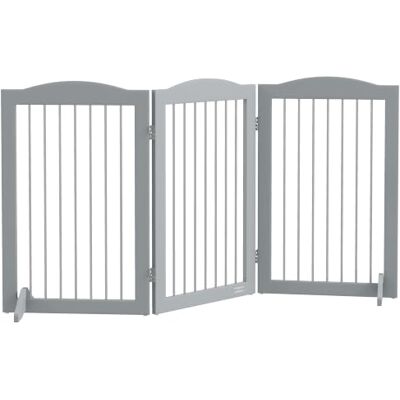 Pawhut Barriere de sécurité pliable, Barrière Chien 3 Plaques, 80 cm, Gris 2 Pieds de Soutien, pour Portes, Couloirs, Chambres et Escaliers Pawhut Barriere de sécurité pliable, Barrière Chien 3 Plaques, 80 cm, Gris 2 Pieds de Soutien, pour Portes, Couloirs, Chambres et Escaliers