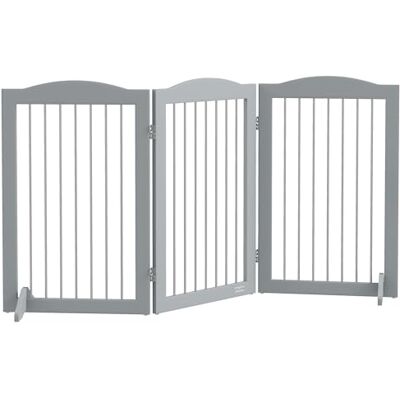 Pawhut Barriere de sécurité Pliable, barrière Chien 3 plaques, 2 Pieds de Soutien, Hauteur de 80 cm, pour Portes, couloirs, Chambres et escaliers, Gris Pawhut Barriere de sécurité Pliable, barrière Chien 3 plaques, 2 Pieds de Soutien, Hauteur de 80 cm, pour Portes, couloirs, Chambres et escaliers, Gris