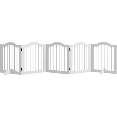 Pawhut Barrière pour chien 5 pièces Pliable Avec porte Avec 2 pieds de support 254,5 x 61 cm Pour cuisine, couloir Blanc Pawhut Barrière pour chien 5 pièces Pliable Avec porte Avec 2 pieds de support 254,5 x 61 cm Pour cuisine, couloir Blanc