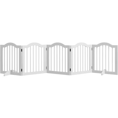 Pawhut Barrière chien pliable autoportante 261.5x61 cm Noir 5 pièces, barrière avec porte, barrière sécurité avec 2 pieds, pour cuisine, couloir Pawhut Barrière chien pliable autoportante 261.5x61 cm Noir 5 pièces, barrière avec porte, barrière sécurité avec 2 pieds, pour cuisine, couloir