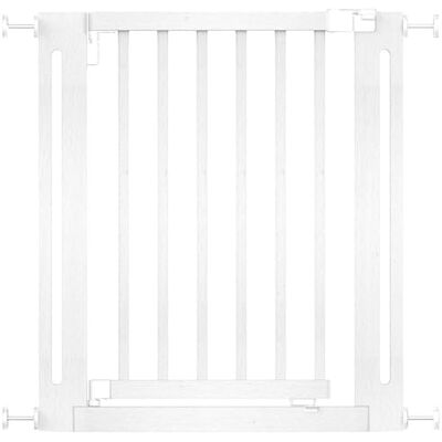 Safetots Barrière de sécurité élégante en bois, blanc, 71 cm – 79 cm, ajustement par pression, pour escaliers, couloirs et portes, design élégant et installation facile Safetots Barrière de sécurité élégante en bois, blanc, 71 cm – 79 cm, ajustement par pression, pour escaliers, couloirs et portes, design élégant et installation facile