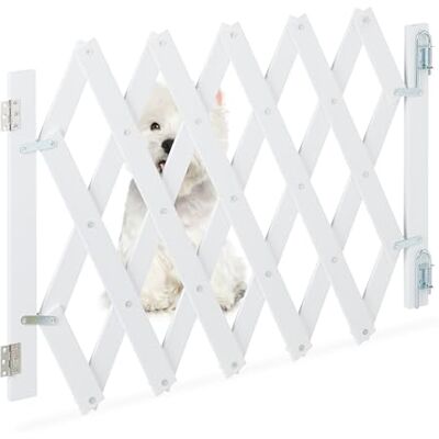 Relaxdays Barrière de protection pour chien, extensible jusqu'à 108,5 cm, 47,5 à 60 cm de haut, en bambou, pour escalier et porte, blanche Relaxdays Barrière de protection pour chien, extensible jusqu'à 108,5 cm, 47,5 à 60 cm de haut, en bambou, pour escalier et porte, blanche