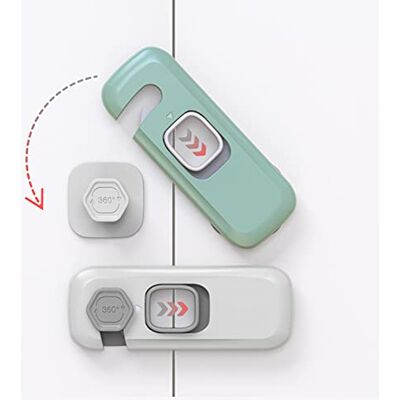 MOTT Verrou de sécurité sans perçage pour portes de placard, serrure anti-pincement pour porte de réfrigérateur, armoire, enfant, animal domestique, chat, chien, facile à installer MOTT Verrou de sécurité sans perçage pour portes de placard, serrure anti-pincement pour porte de réfrigérateur, armoire, enfant, animal domestique, chat, chien, facile à installer
