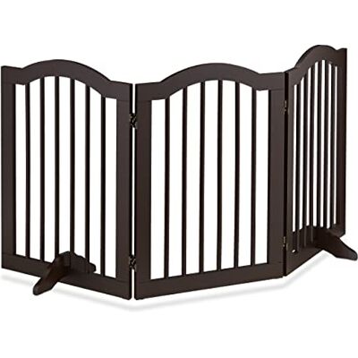 Relaxdays Barrière autoportante pliable avec pieds (H x l x P) : 70 x 154 x 30 cm Pour enfants et chiens Marron Relaxdays Barrière autoportante pliable avec pieds (H x l x P) : 70 x 154 x 30 cm Pour enfants et chiens Marron