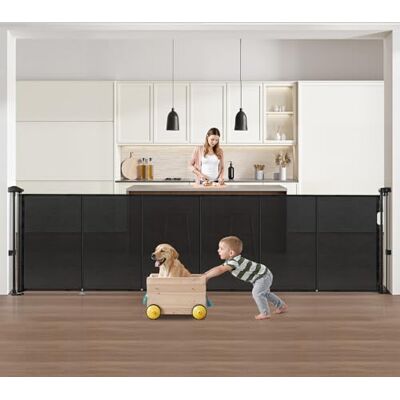 VEVOR Barrière rétractable pour bébé, 86,4 cm de haut, extensible jusqu'à 279,4 cm de large, barrière rétractable pour enfants ou animaux domestiques, matériau en maille, facile à installer pour les VEVOR Barrière rétractable pour bébé, 86,4 cm de haut, extensible jusqu'à 279,4 cm de large, barrière rétractable pour enfants ou animaux domestiques, matériau en maille, facile à installer pour les